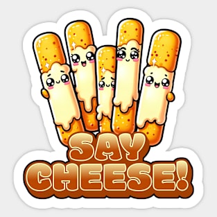 Say Cheese! - Kawaii Mozzarella Sticks Sticker